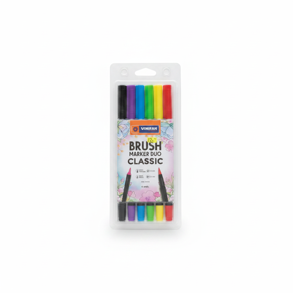 BRUSH MARKER DUO CLASSIC PLUMONES PUNTA PINCEL VINIFAN X 6