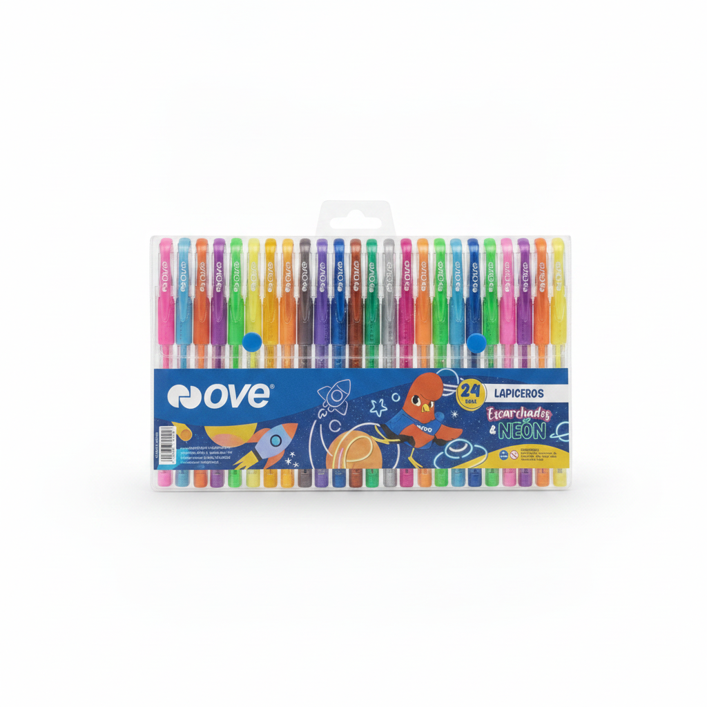 LAPICEROS ESCARCHADOS X 24 OVE