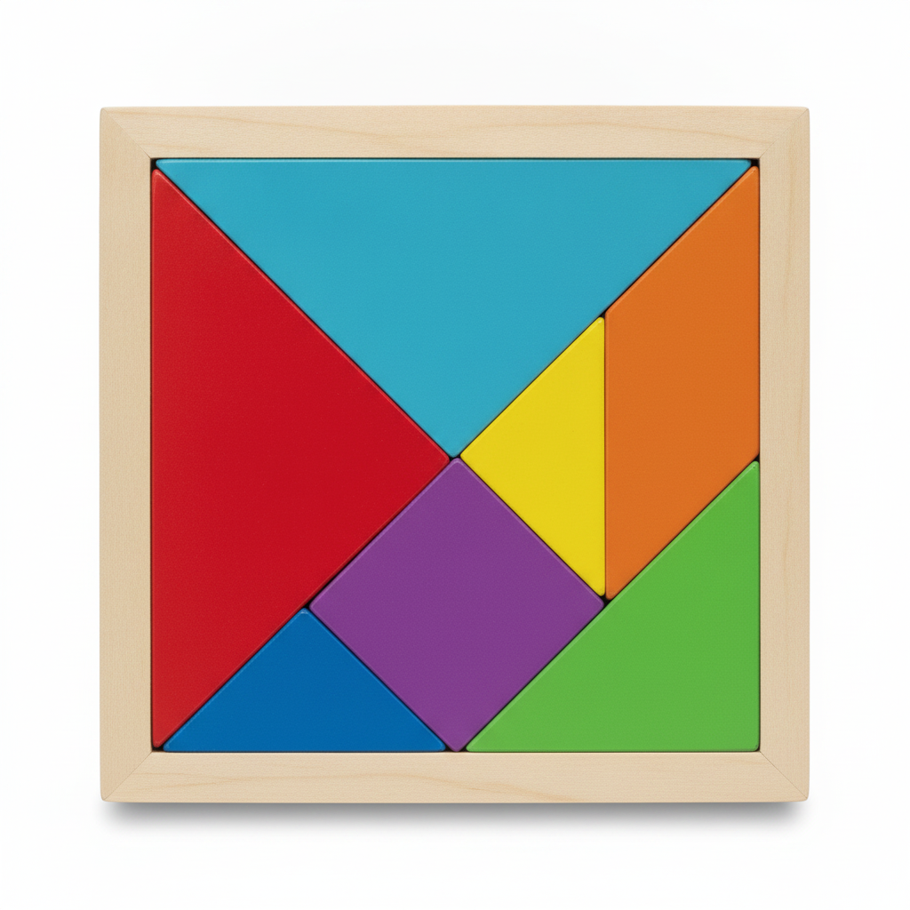 TANGRAM DE MADERA 18 X 18