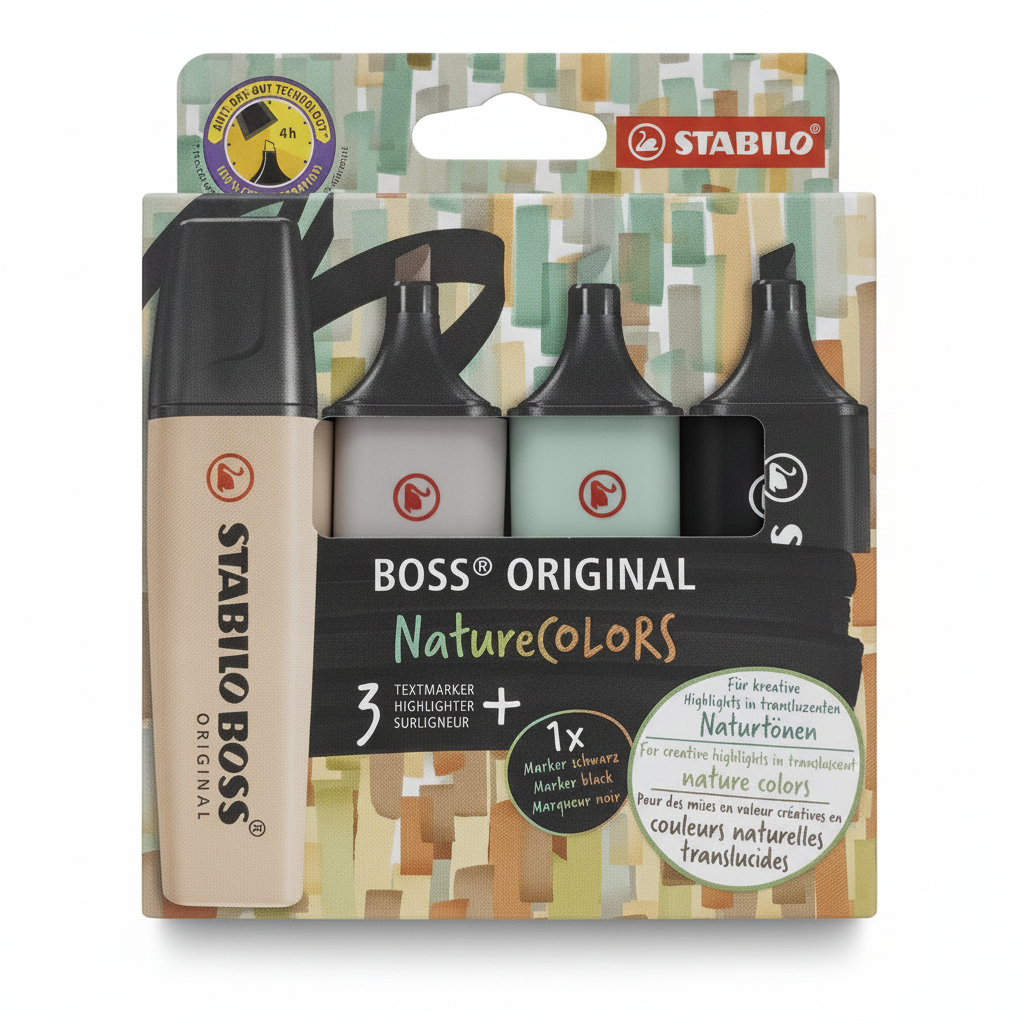 RESALTADOR STABILO NATURE COLORS X 4
