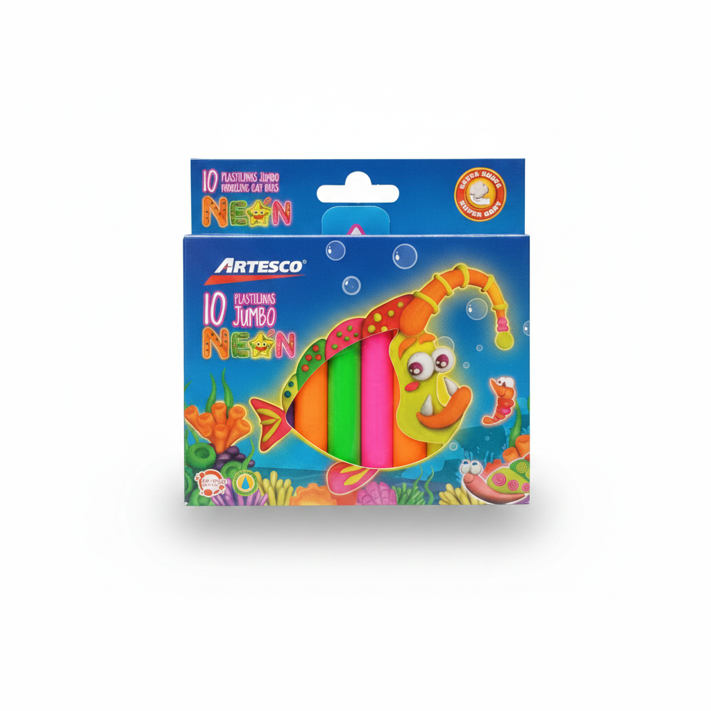 PLASTILINA JUMBO NEON ARTESCO X 10