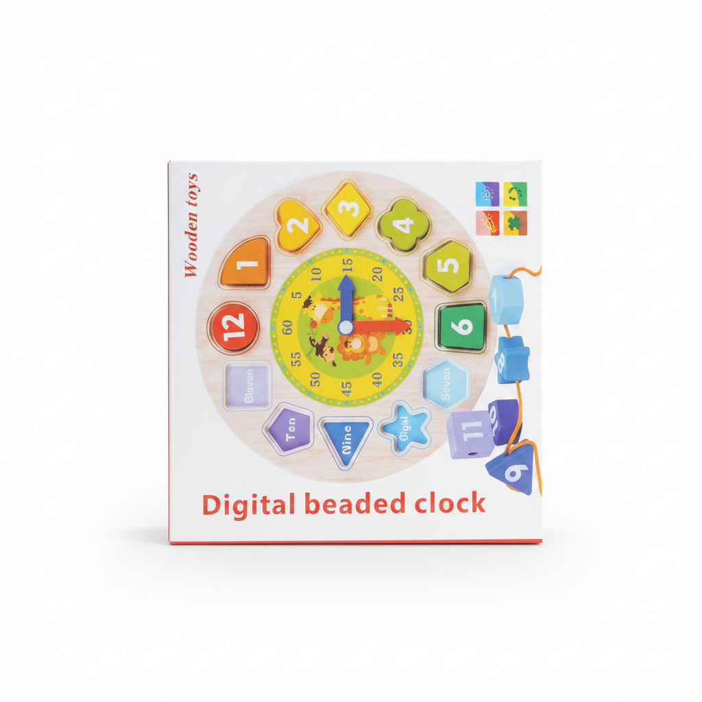 DIGITAL BEADED RELOJ MADERA