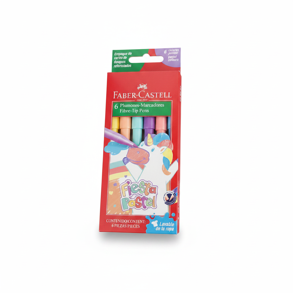 PLUMONES FIESTA PASTEL X 6 FC