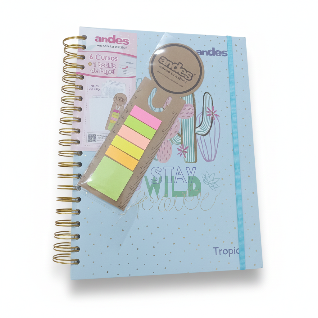 CUADERNO ANILLADO A4 ANDES TROPIC