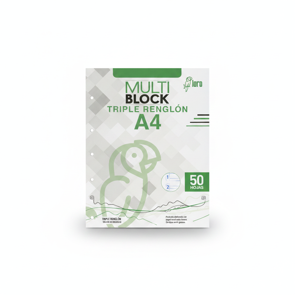 BLOCK PERFORADO LORO TRIPLE RENGLON