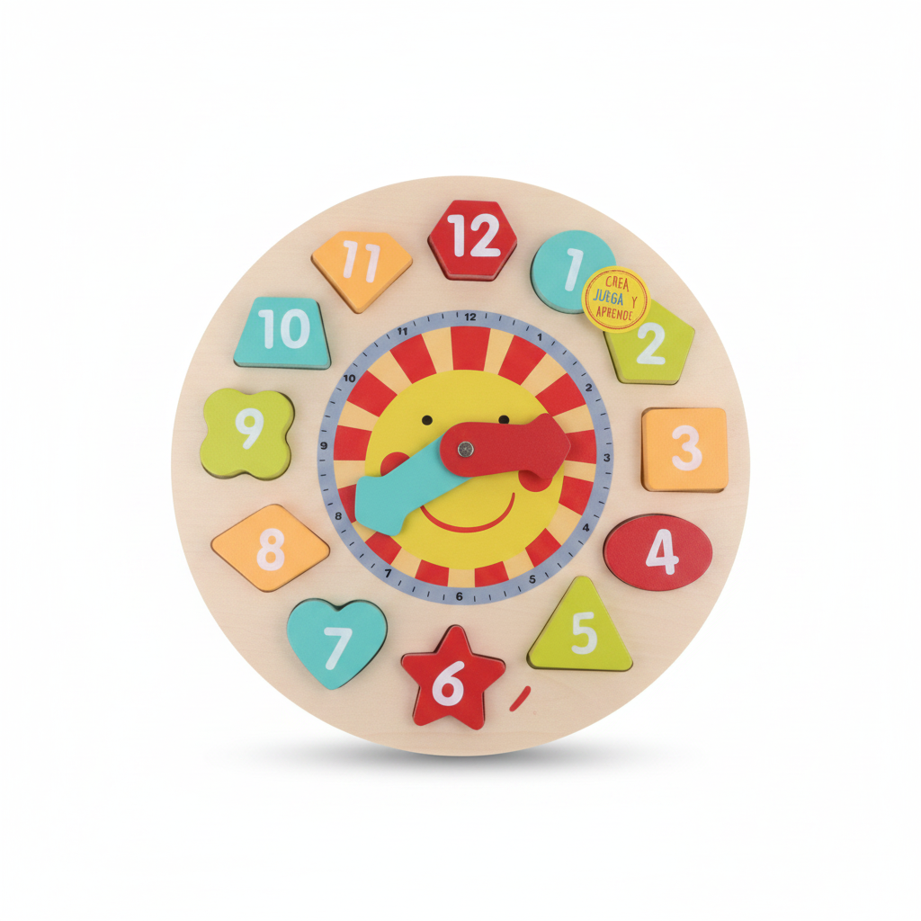 RELOJ BILINGÜE MADERA ARTI