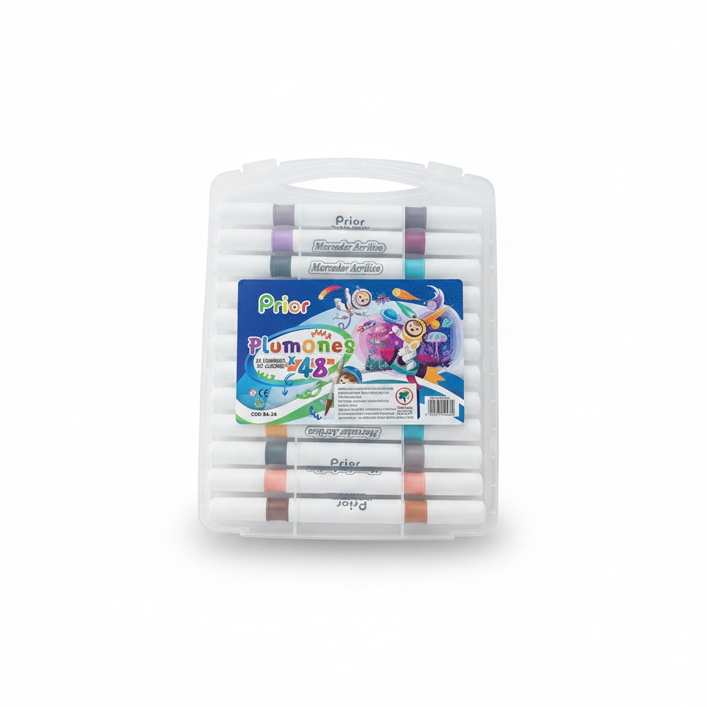 MARCADOR ACRILICO PINCEL X 24 (48 COLORES)