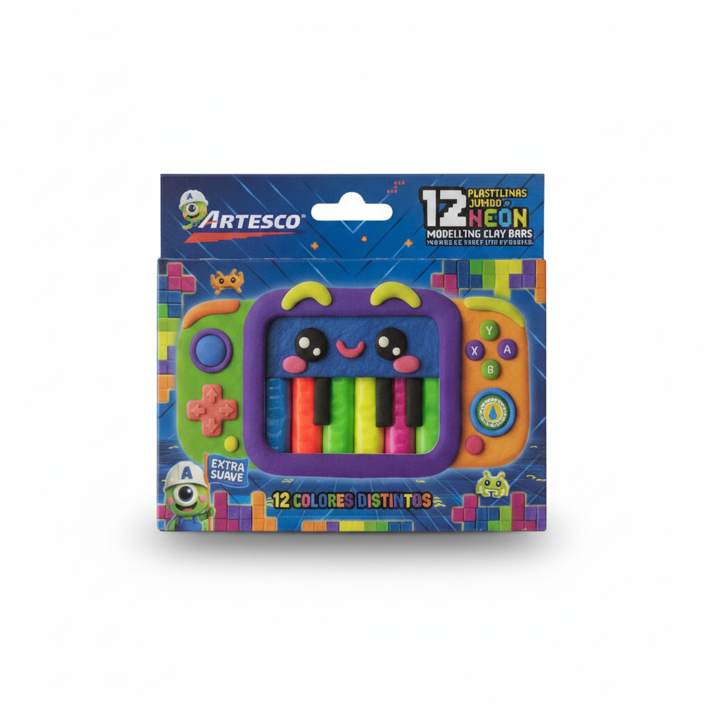 PLASTILINA JUMBO NEON ARTESCO X 12