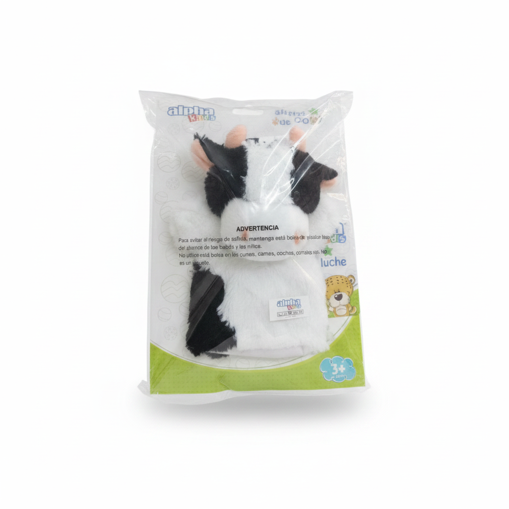 TITERE DE PELUCHE VACA ALPHA