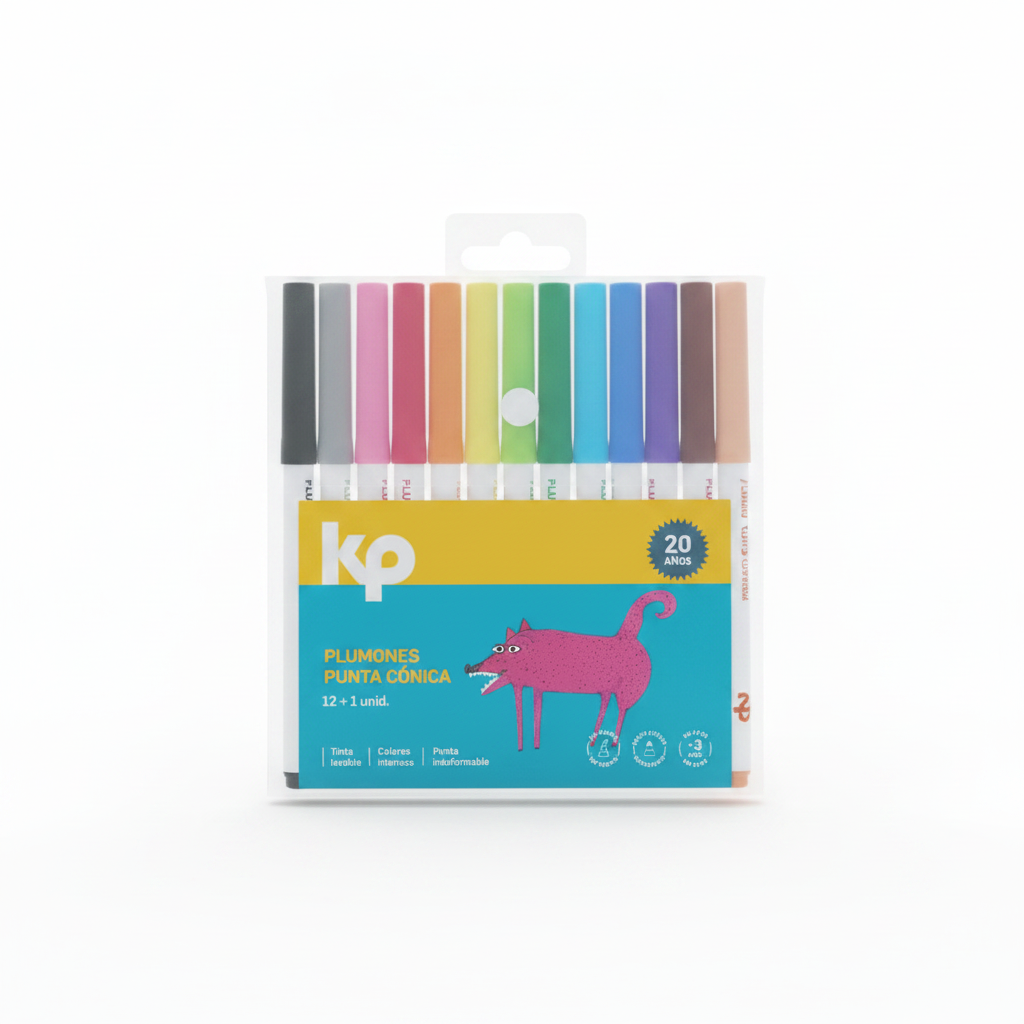 PLUMONES PUNTA CONICA X 12 KP