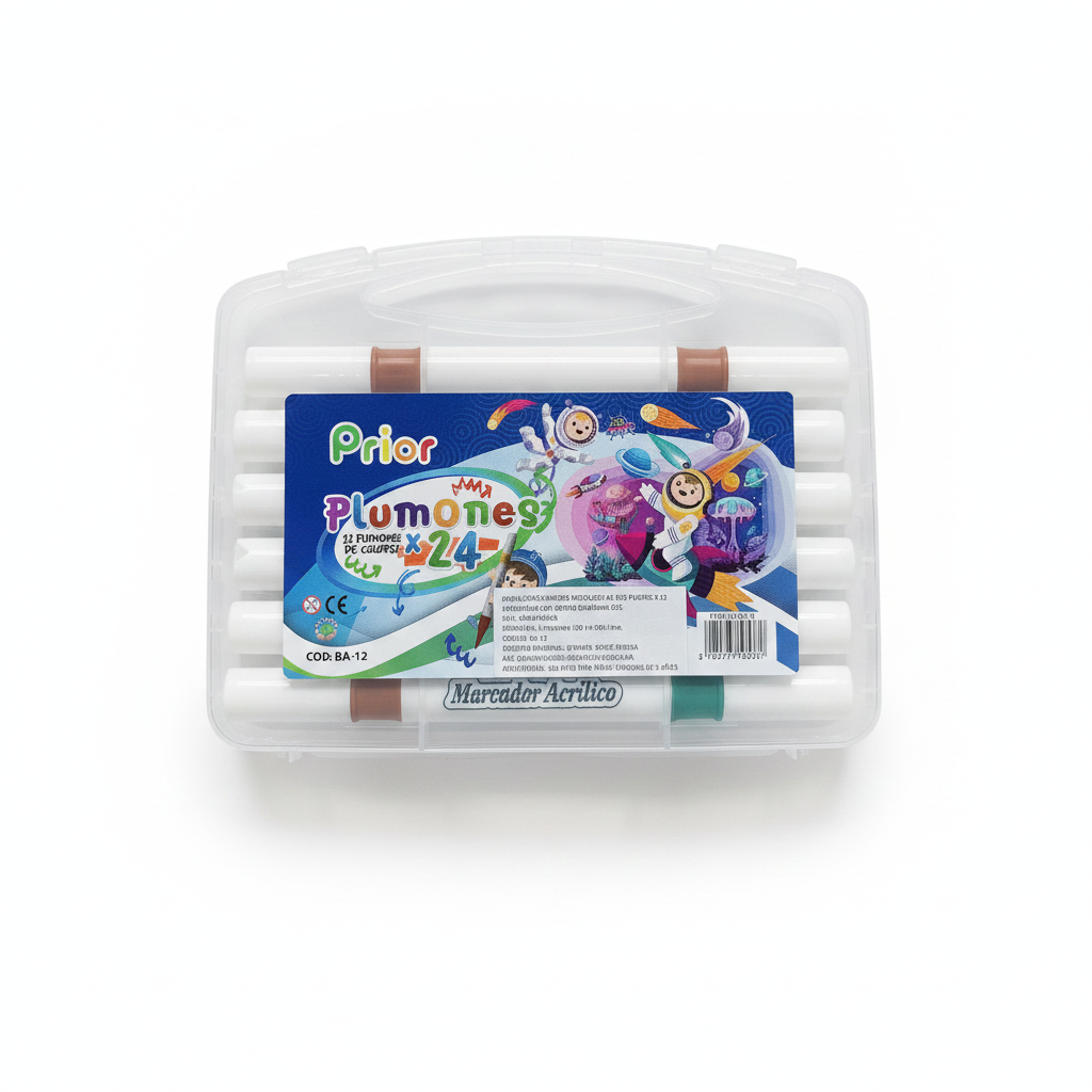 MARCADOR ACRILICO PINCEL X 12 (24 COLORES)