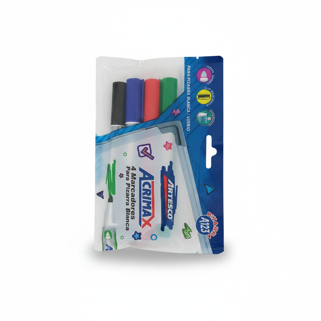 ACRIMAX A123 PLUMONES PARA PIZARRA X 4 ARTESCO