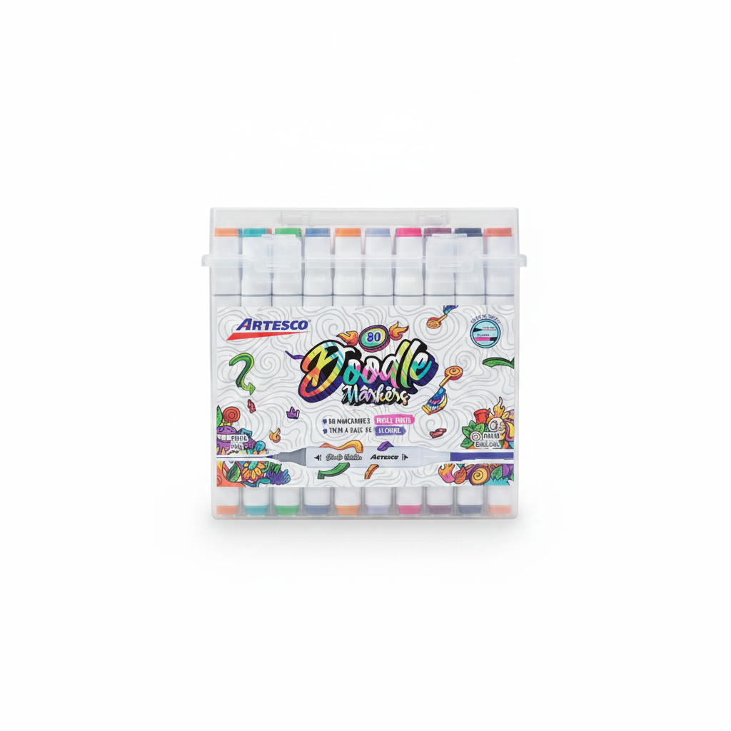 PLUMONES DOODLE MARKERS X 80 ARTESCO