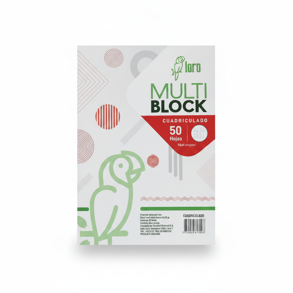 BLOCK PERFORADO LORO CUADRICULADO