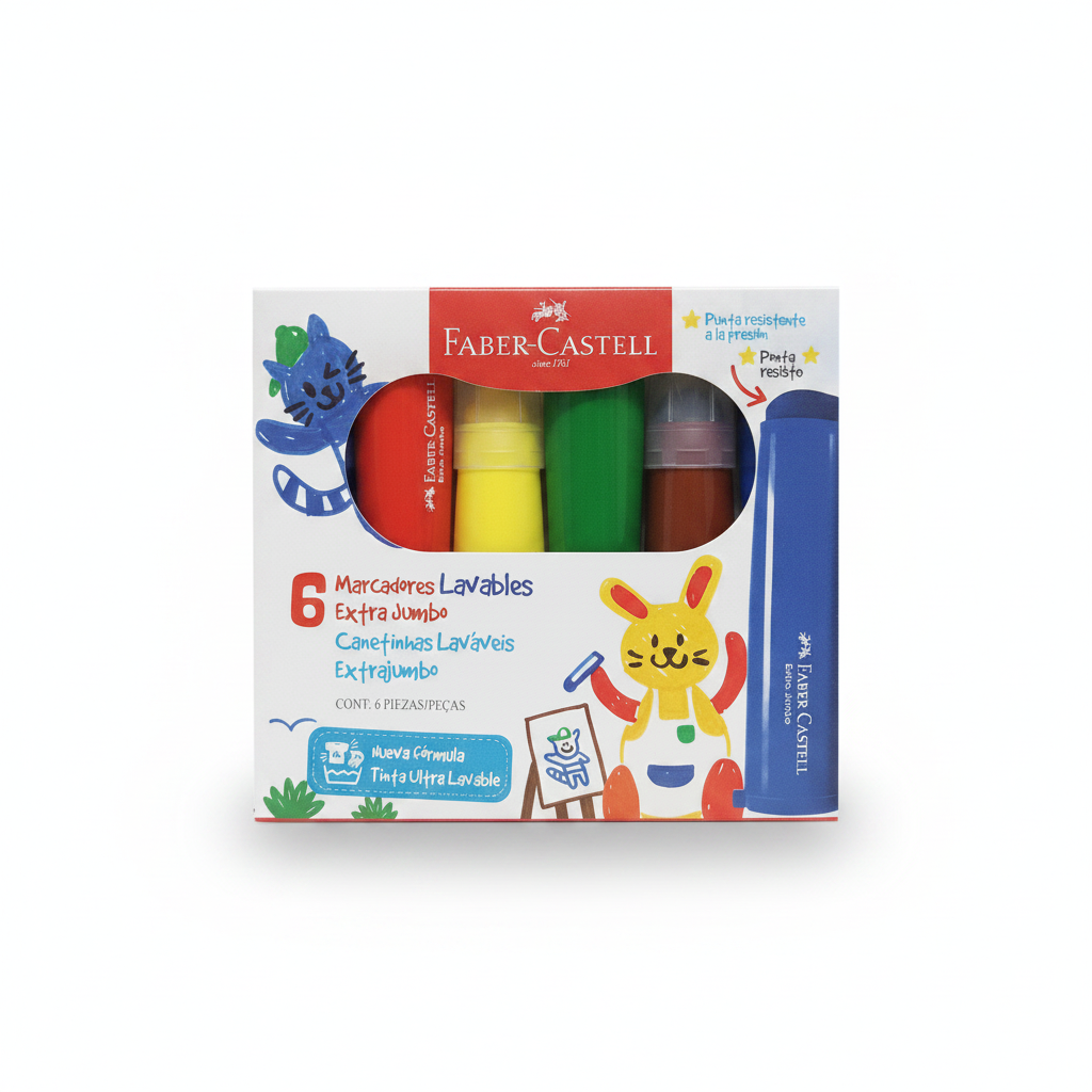 PLUMON LAVABLE EXTRA JUMBO X 6 FABER CASTELL