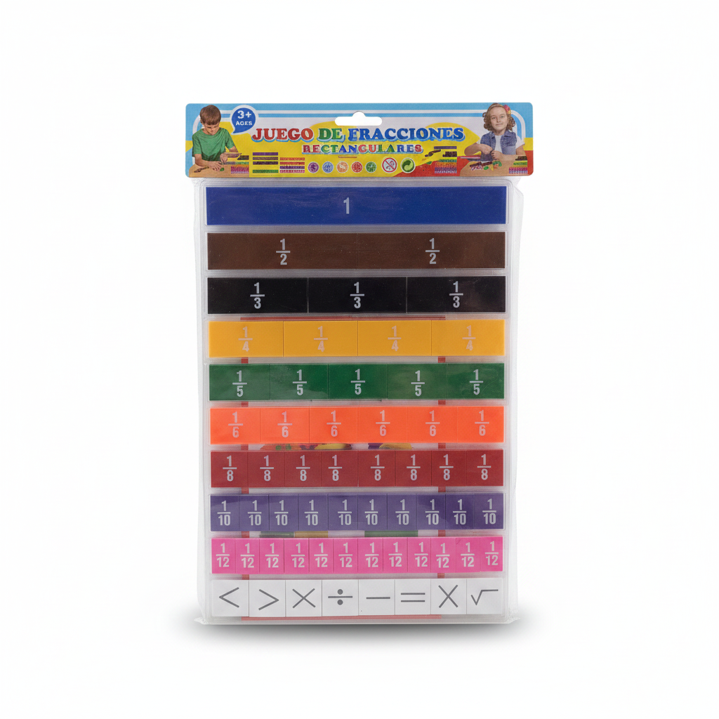 JUEGO DE FRACCIONES RECTANGULARES DE PLASTICO
