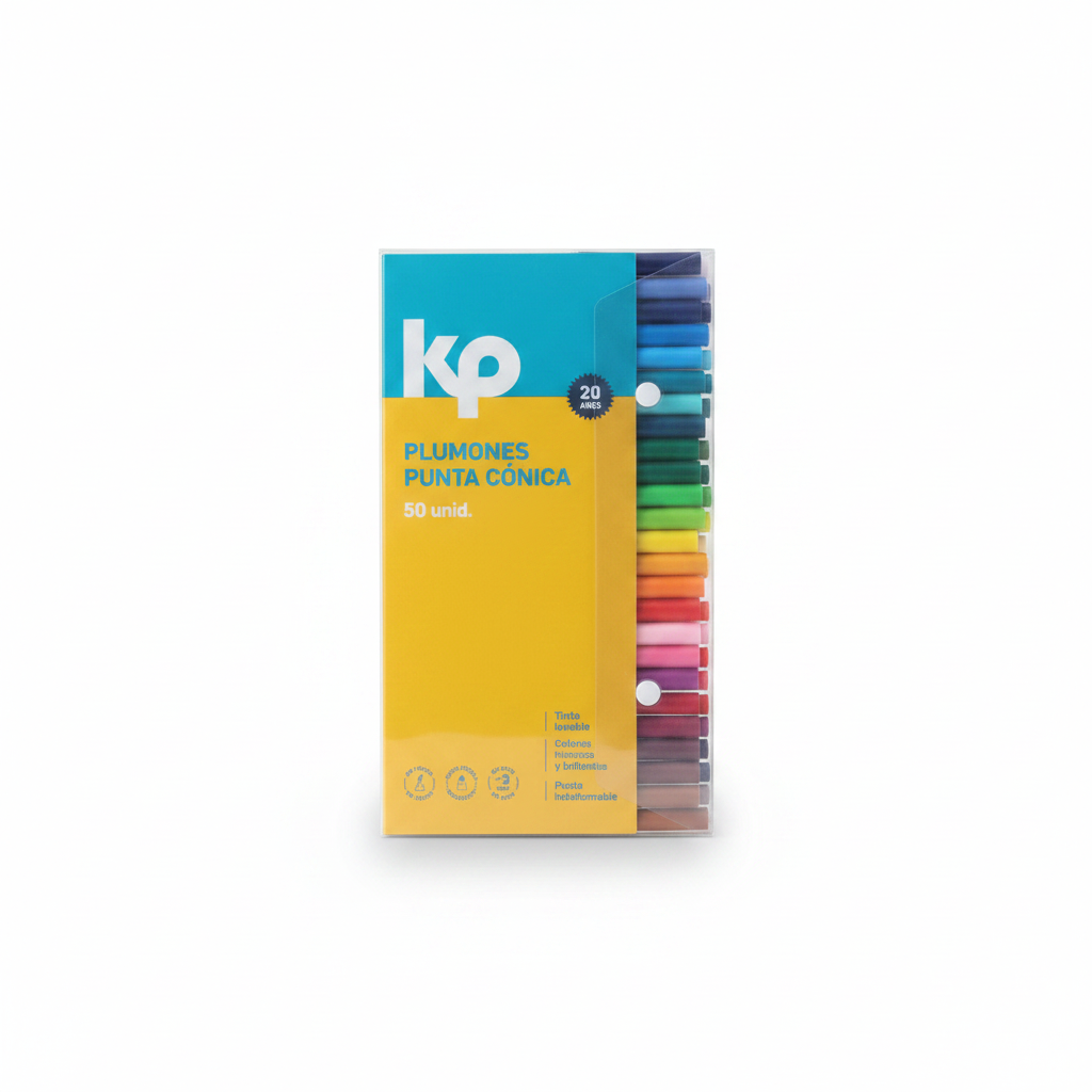 PLUMONES PUNTA CONICA KP X 50