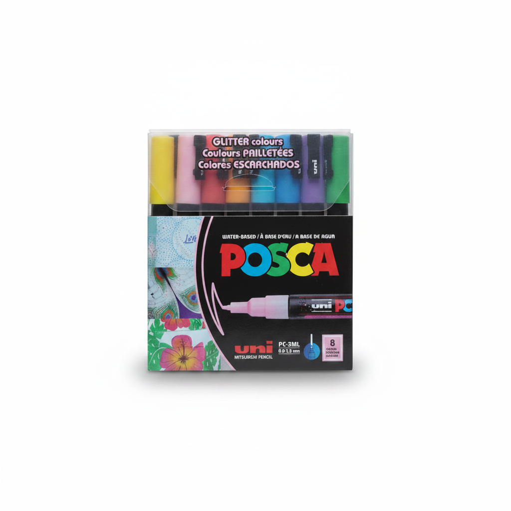PLUMONES POSCA 3M ESCARCHADO X 8