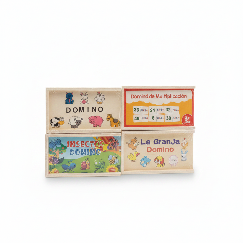 DOMINO FRUTAS ANIMALES MADERA