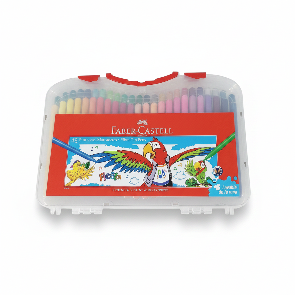 PLUMONES ESTUCHE RIGIDO X 48 FABER CASTELL