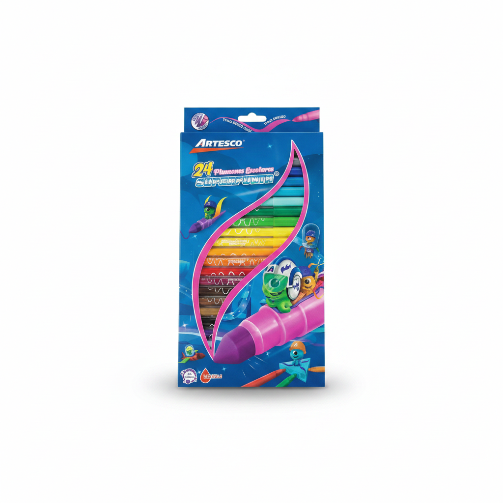 PLUMONES SUPER PUNTA X 24 ARTESCO