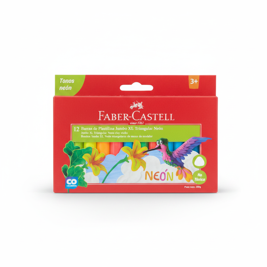 PLASTILINA JUMBO XL NEON FABER CASTELL