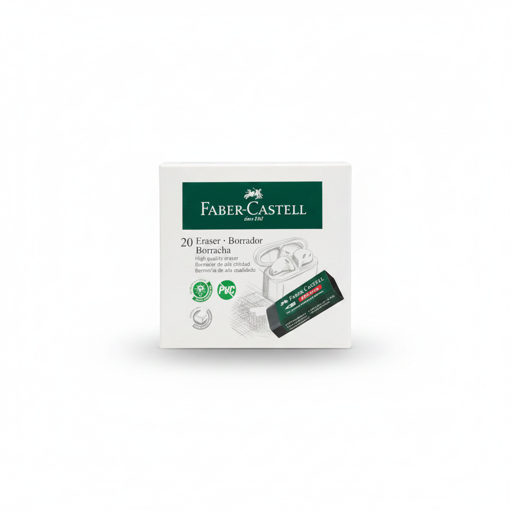 BORRADOR NEGRO GRANDE X 20 FABER CASTELL