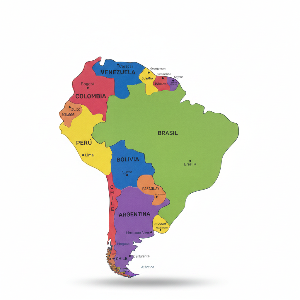 ROMPECABEZA MAPA SUDAMERICA ARTI
